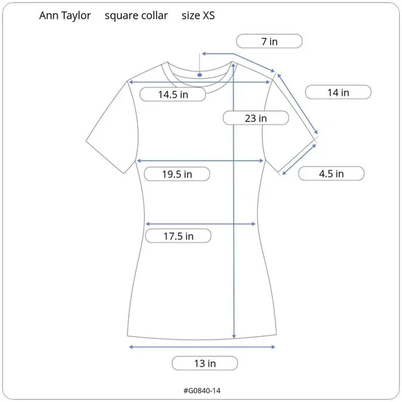 Ann Taylor XS knit top navy square collar cotton blend eyelet New! - Picture 7 of 7